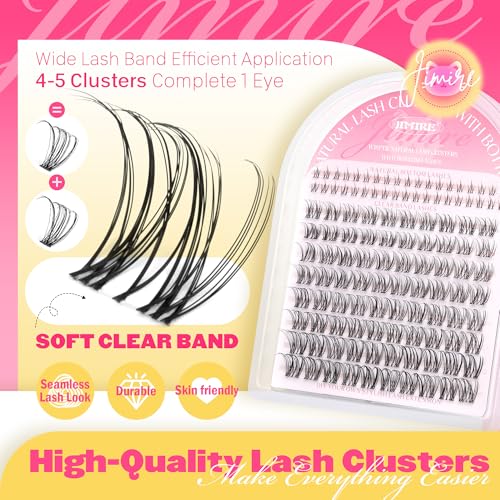 JIMIRE Wispy Lash Clusters with Bottom Lashes - 112 Pcs D-Curl 10-16MM