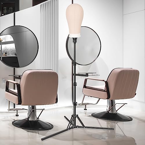 Pet Baby Mannequin Head Stand, Adjustable Wig Stand, Reinforced Metal Mannequin Head Stand for Cosmetology Hairdressing Training