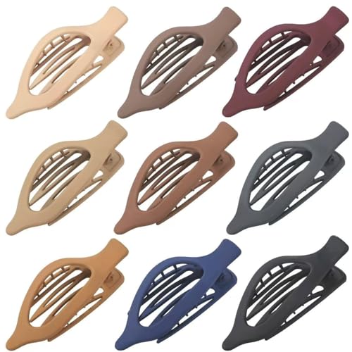 Multicolor Flat Hair Clips for Women - Matte Claw Clips for Thick & Thin Hair - Mandydov