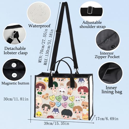 LEVLO Korean Group Stay Cosmetic Makeup Bag Korean Group Fans Gift Korean Group Cartoon Member Makeup Zipper Pouch Bag (SK LT)