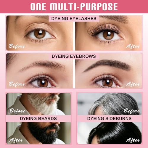 Eyelash & Eyebrow Color Kit - Black Lash & Brow Dye for Home