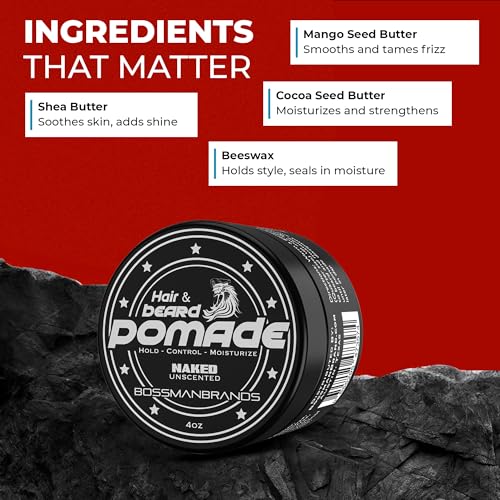 Bossman Naked Beard Pomade - Medium Hold & Moisturizing