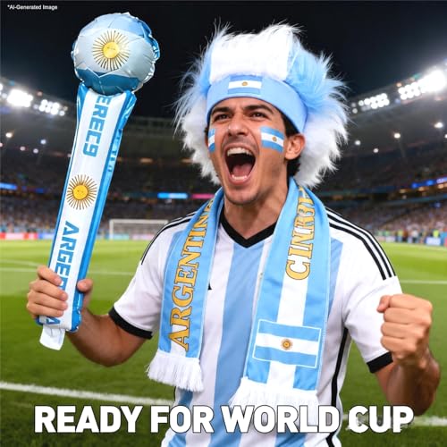 Argentina Soccer Fan Support Kit - 6-Piece Accessory Set