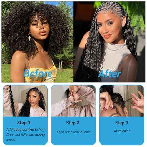 Human Braiding Hair Boho Braids Human Hair 110g 20 Inch Deep Water Wave Bulk Human Hair for Braiding No Weft Bundle 12A Brazilian Virgin Curly Hair Extensions Wet and Wavy Human Braiding Hair