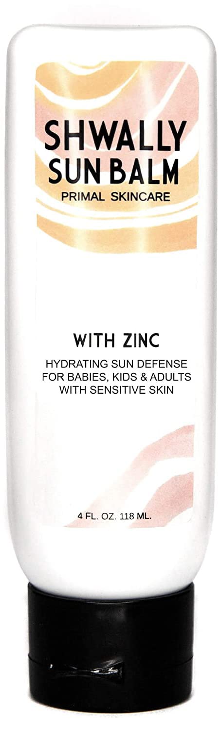 Shwally Zinc & Avocado Mineral SunBalm 30SPF, The Only Real Primal Sun Lotion, 100% Grass Fed Tallow, Avocado Oil and Non-Nano Zinc Oxide, Pregnancy and Nursing safe (4 Oz - Not Tinted)