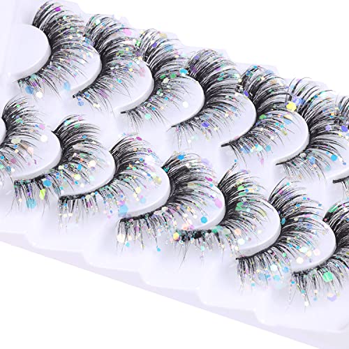 Kiromiro Glitter False Lashes Cat Eye 7 Pairs