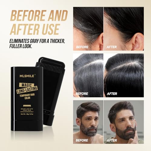 Root Touch Up Hair Color Stick with Comb - Waterproof Gray Coverage