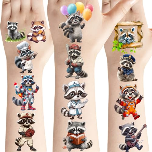 232 Raccoon Temporary Tattoos Stickers Party Favors