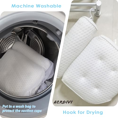 AEROiVi Bath Pillow - Neck & Head Support with 6 Suction Cups