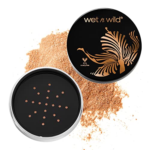 wet n wild MegaGlo Loose Highlighting Powder Makeup, Glow With The Flow, Gold | Vegan | Cruelty-free