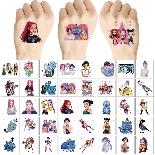 40pcs Cartoon Temporary Tattoos for Kids