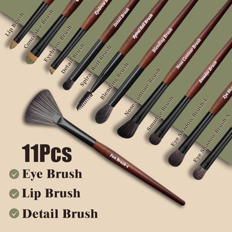 16-Piece Professional Makeup Brush Set with Travel Case