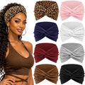 Awumbuk Extra Wide Boho Headbands for Women - 8 Pack