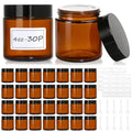 4 oz Amber Glass Jars with Lids (30 Pack) – UV-Protective