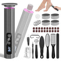 Electric Foot Callus Remover with 60pcs Sandpaper and 10 Pedicure Kit, 9 Speed Electric Foot File, Rechargeable Pedicure Tools for Feet Portable Foot Scraper for Dead Hard Skin (Black)
