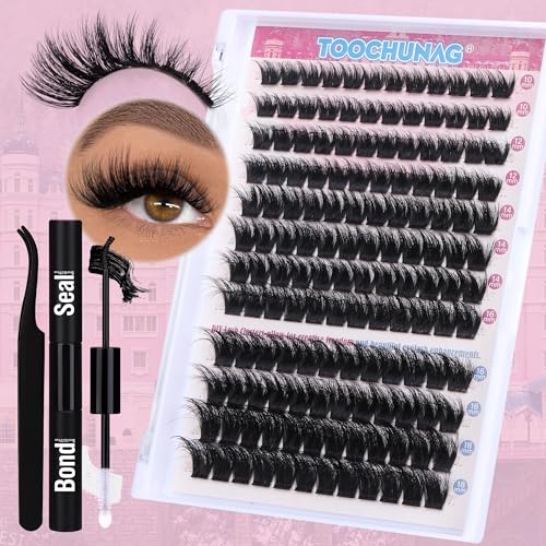 20D+40D+50D Lash Clusters 300pcs Cluster Eyelash Extensions C+D Mix Curl Individual Lashes Extension 8-16mm DIY Lash Extension Wispy False Eyelashes Clusters by TOOCHUNAG