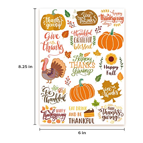 Thanksgiving Temporary Tattoos - 12 Sheets Turkey Party Favors