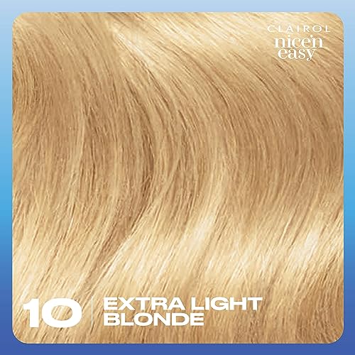 Clairol Nice'n Easy Permanent Hair Dye, 10 Extra Light Blonde Hair Color, Pack of 2