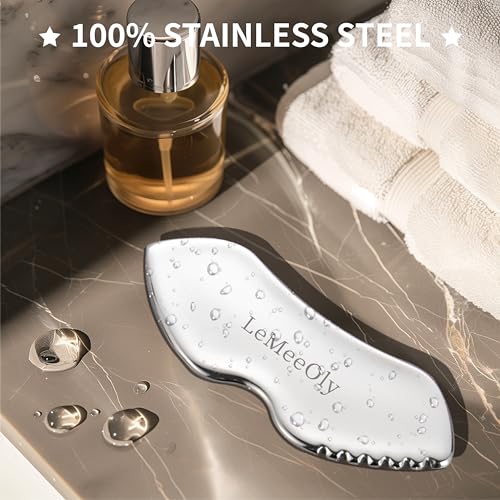 Gua Sha Facial Tools Stainless Steel & Compressed Facial Sponges, Detail Metal GuaSha and Natural Spa Sponges for Facial Cleansing Skin Care£¬Guasha Stone Face Sculpting Tool