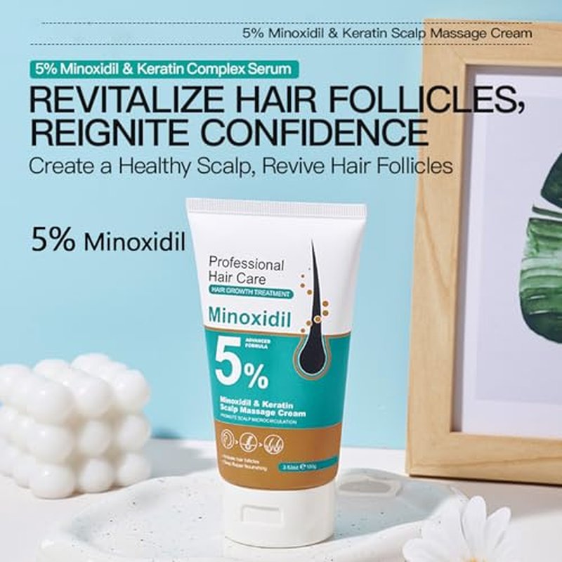 5% Minoxidil Hair Growth Cream for Men & Women - Extra Strength