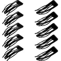 Chinco Black Metal Snap Hair Clips 24 Pack - 2 Inch Double Grip