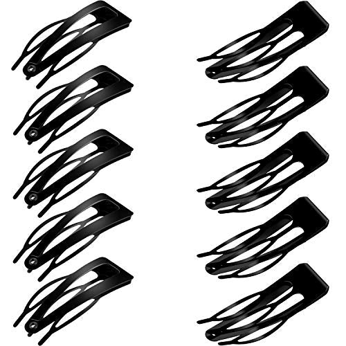 Chinco Black Metal Snap Hair Clips 24 Pack - 2 Inch Double Grip