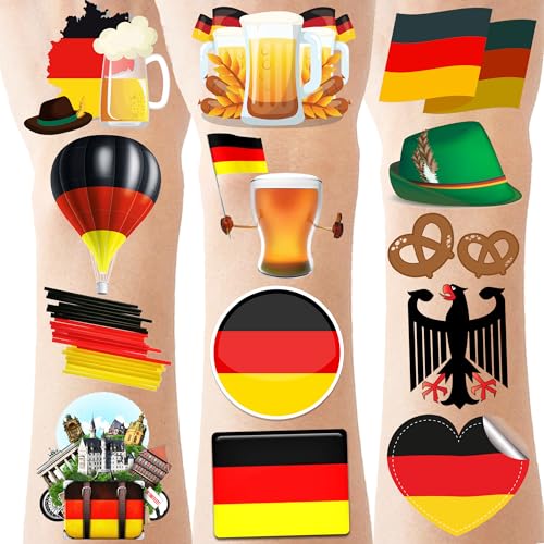 CupaPlay 168 German Temporary Tattoos - Deutschland Party Favors
