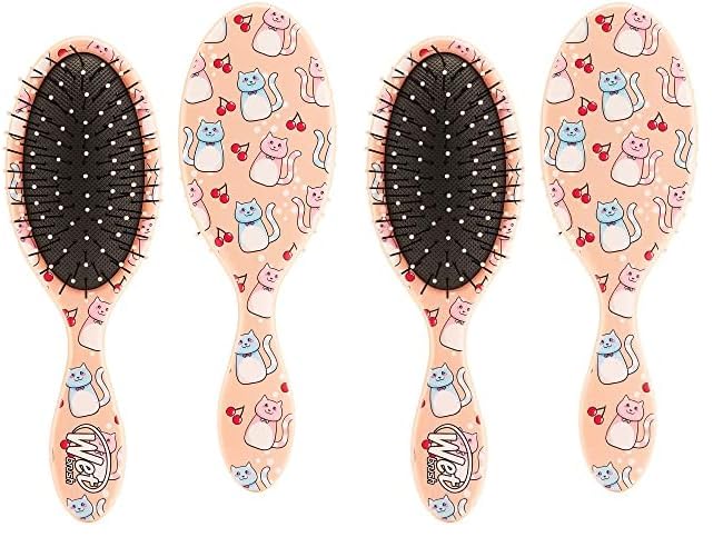 Wet Brush Kids Detangler Hair Brushes - Kitty Cherry (Sweet Treats) - Midi Detangling Brush with Ultra-Soft IntelliFlex Bristles Glide Through Tangles with Ease - Pain-Free Comb for All Hair Types