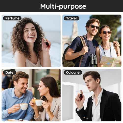 Segbeauty 0.34oz Empty Travel Perfume Atomizer Refillable, 5 Pack Mini Glass Perfume Spray Bottles, 10ml Portable Travel Cologne Spray Bottles, Small Cologne Atomizers with Clear Transfer Tool Set