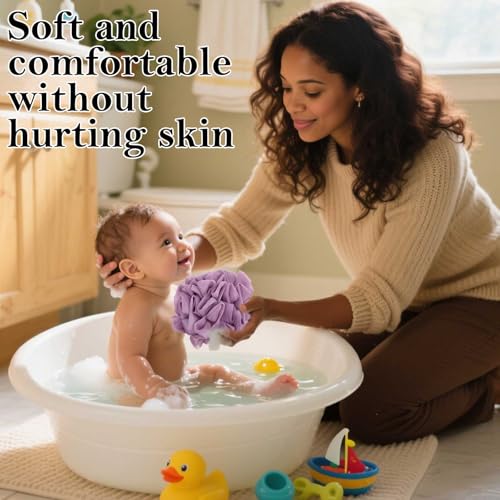 6 Packs Wash Cloth Loofah for Bar Soap, 2 in 1 Loofah Sponge Washcloth Combo for Body Wash and Smooth Skin