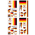 Germany Flag Temporary Tattoos Set - 40 Waterproof Face Stickers