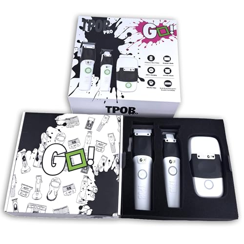 TPOB Professional Barber Clippers Set - White Edition with USB-C Charging