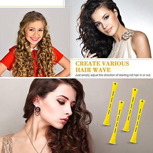 Chuangdi 24 Pcs Hair Perm Rods with Steel Rat Tail Comb