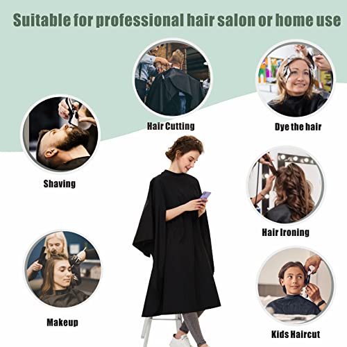 Izzycka Professional Barber Cape with Armholes - Waterproof 64x56 Inches - Black