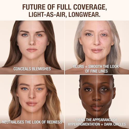 Charlotte Tilbury Airbrush Flawless Matte Foundation - Full Coverage Liquid Makeup with a Natural-Matte Finish - Smoothes & Blurs Pores - Waterproof & Transfer Resistant - 10 Neutral