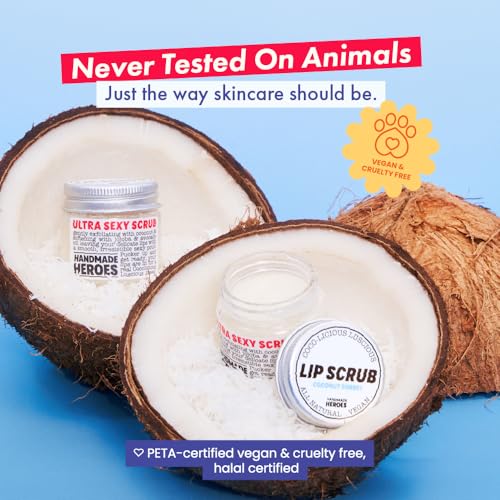 Handmade Heroes Coconut Lip Scrub - Vegan Sugar Exfoliator