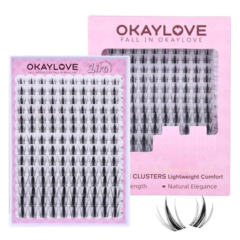OKAYLOVE LIRA Manga Lash Clusters 8-18mm Spikes Clear Band