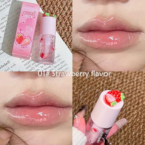 Hydrating Lip Gloss Oil Set - 4 Fruity Flavors, Non-Sticky