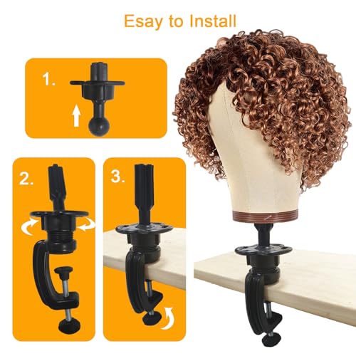 Wig Stand Mannequin Head Holder - Table Clamp Black