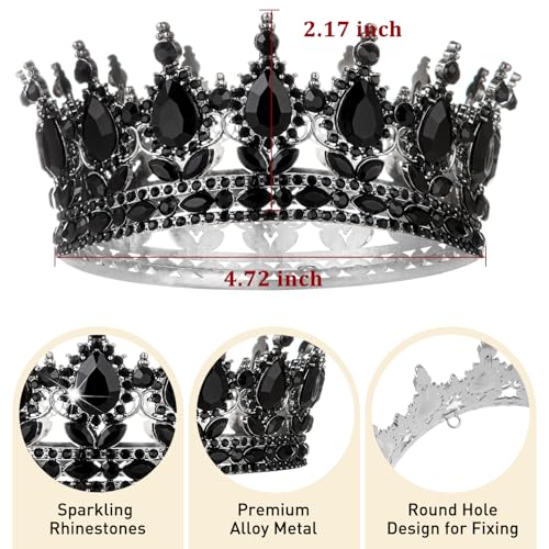 Gold Crystal Rhinestone Crown Tiara for Women