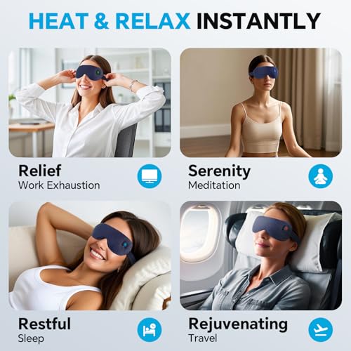 Cordless Heated Eye Mask, 3 Heat Settings, Graphene Technology