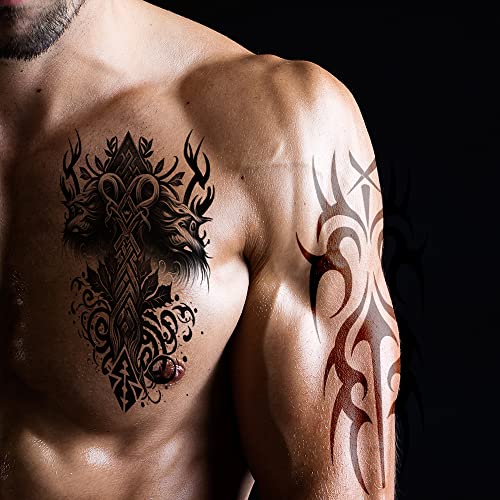 20 Sheets Viking & Dragon Temporary Tattoos