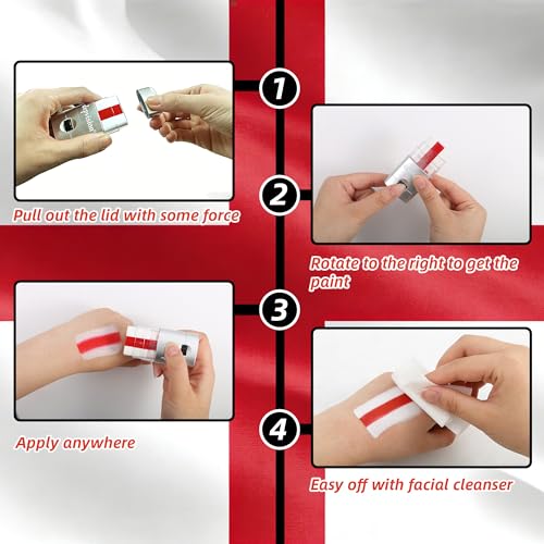 3 Pack Hypoallergenic Face Paint Sticks for Sports Fans