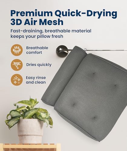 Luxury Bath Pillow with 4D Mesh & Suction Cups – Full Body Support