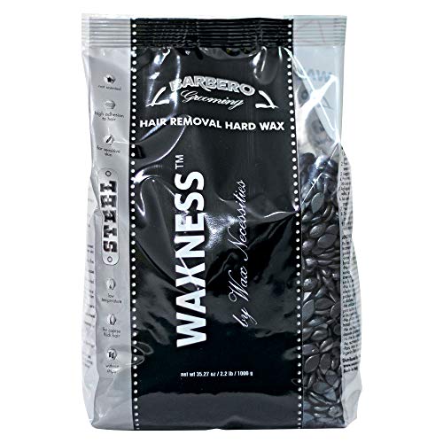 Waxness Barbero Steel Hard Wax Beads 2.2 lb (1 kg) ? Stripless Hard Wax for Men¡¯s Grooming, Effective on Coarse Hair, Smooth Application, Professional Use ? Made in Italy