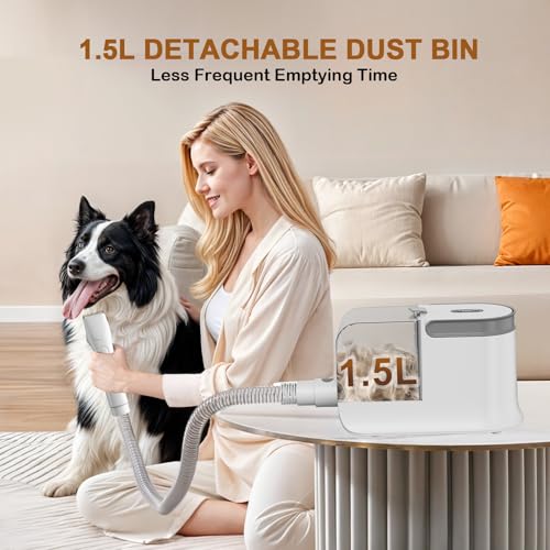 Dog Grooming Vacuum with Clipper & 5 Tools - Ozumek