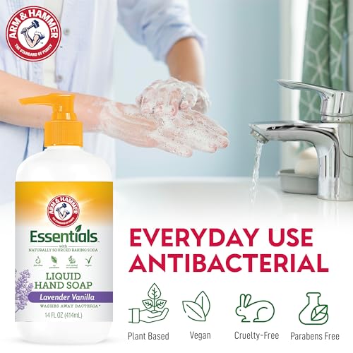 Arm & Hammer Liquid Hand Soap for Skin Cleaning - Hand Soap for Kitchen & Bathroom with Fresh Rain Water Scent - Natural Hand Soap Cleanses, Softens 14 FL Oz (414ml)