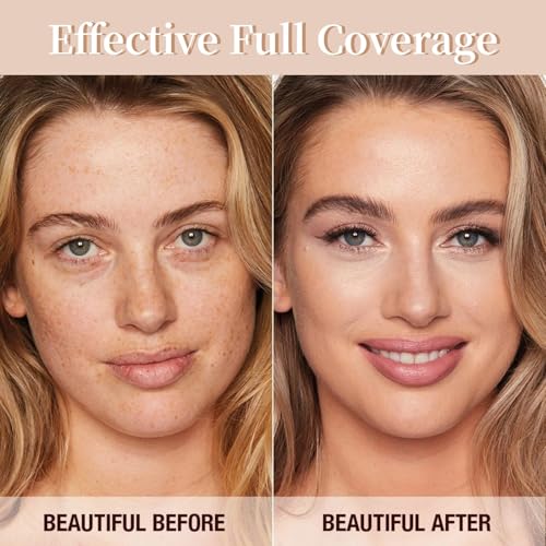 Liquid Foundation Cream, Full Coverage Matte Concealer Base Primer for Face Makeup, Waterproof Longwearing Flawless Makeup Base Foundation Hides Wrinkles & Lines for All Skin Tone (BEIGE 5, 1.3 Fl Oz)