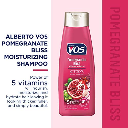 VO5 Moisturizing Shampoo - 12.5 Fl Oz - Pomegranate Bliss - Grape Seed Extract Leaves Hair Looking Vibrant and Beautiful