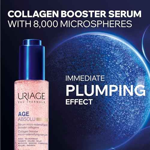 URIAGE Age Absolu Collagen Booster Serum | Anti-Aging & Firming, Smoothes & Plumps, Boosts Collagen & Density, For All Skin Types, 30 mL/1.01 Oz